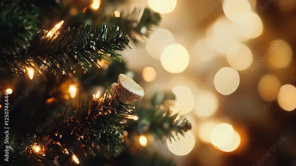 Christmas tree adorned with festive lights and decorations creating a warm ambiance : Generative AI Christmas tree adorned with festive lights and decorations creating a warm ambiance : Generative AI