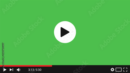Video player design template flat style.