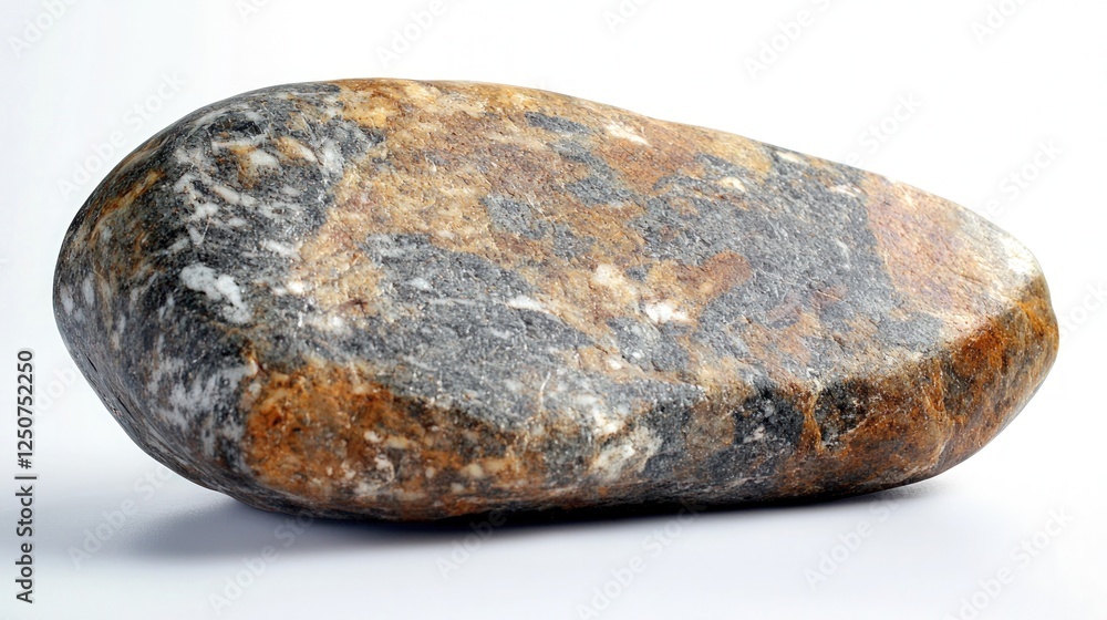 Realistic stone with polished surface, against white background Realistic stone with polished surface, against white background
