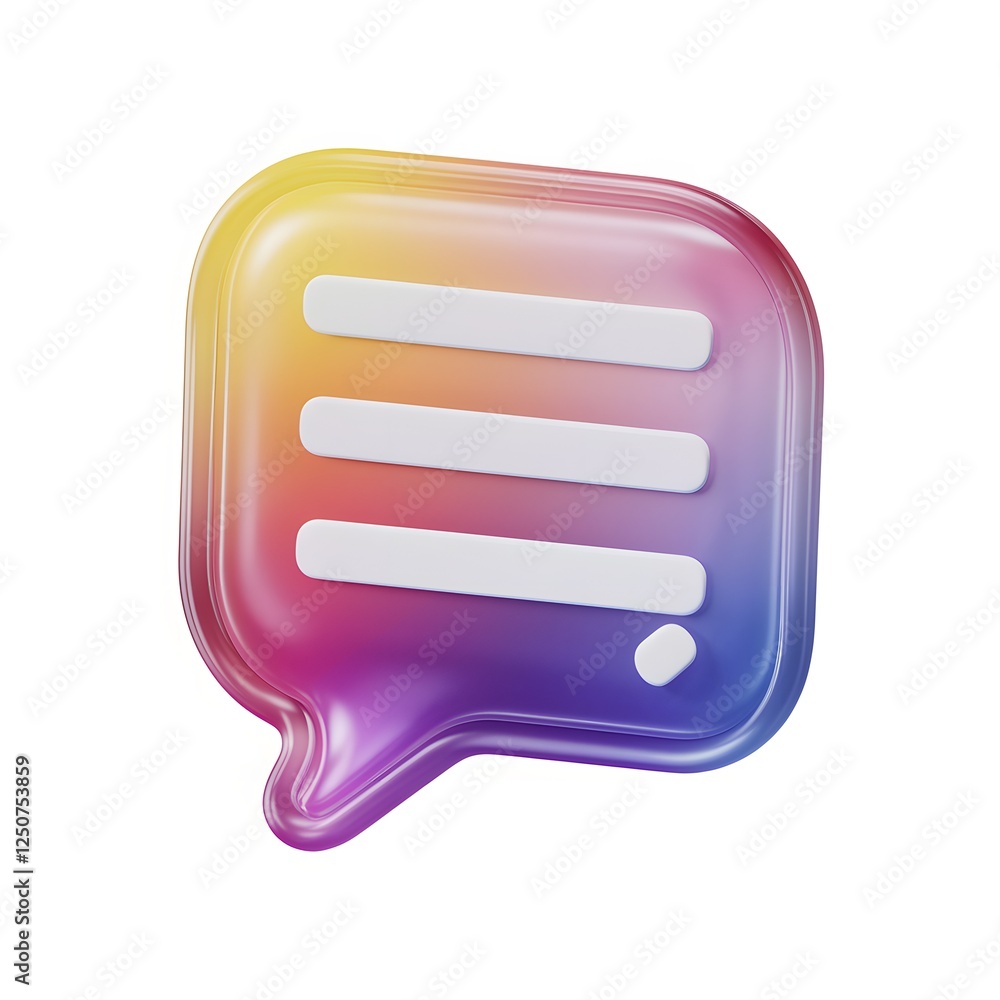 Vibrant Gradient Speech Bubble Icon with Chat Symbol. Vibrant Gradient Speech Bubble Icon with Chat Symbol.