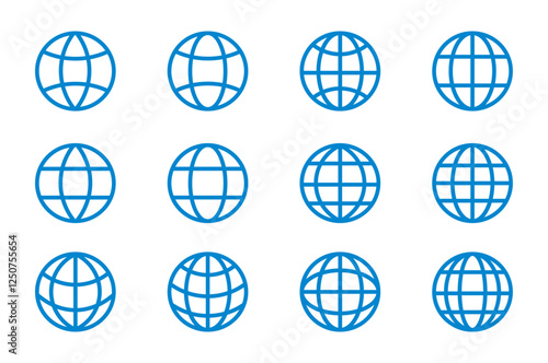 地球・地球儀・グローバルネットワークアイコンマーク3