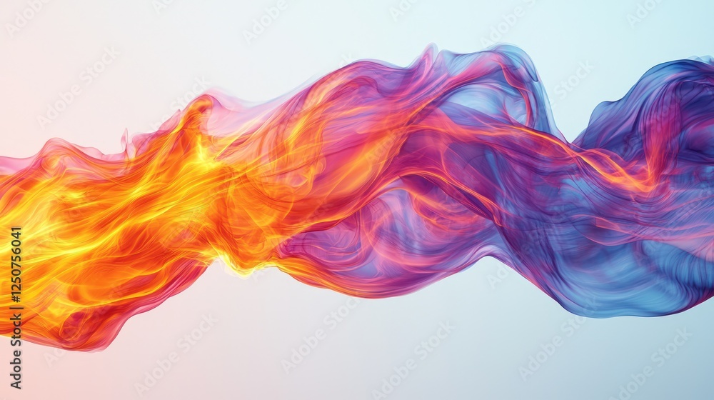 Stylish flame with vibrant textures, against white background Stylish flame with vibrant textures, against white background