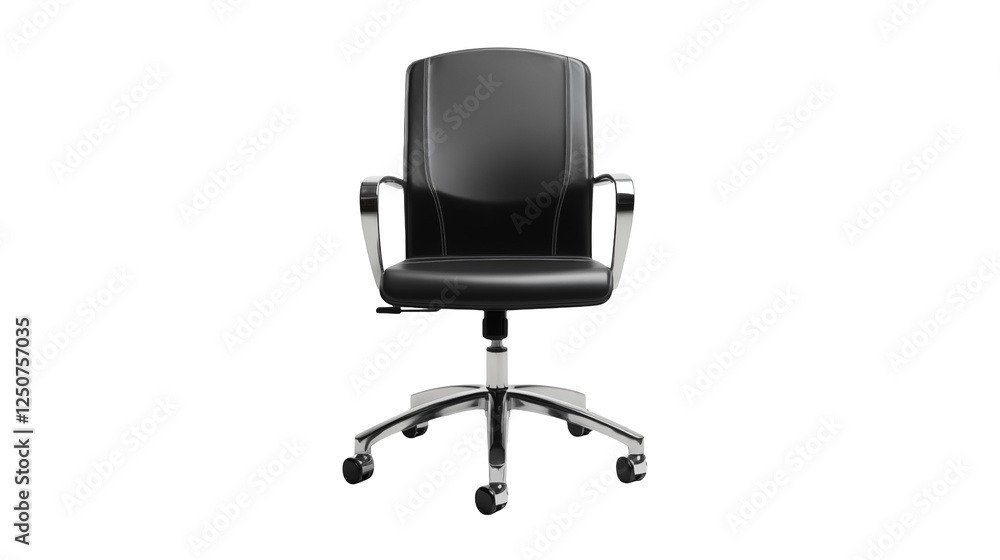 Modern Black Leather Office Chair Isolated on Black on transparent background. Modern Black Leather Office Chair Isolated on Black on transparent background.