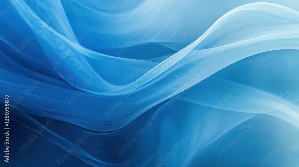 Abstract Blue Wave Fabric Design Background Abstract Blue Wave Fabric Design Background