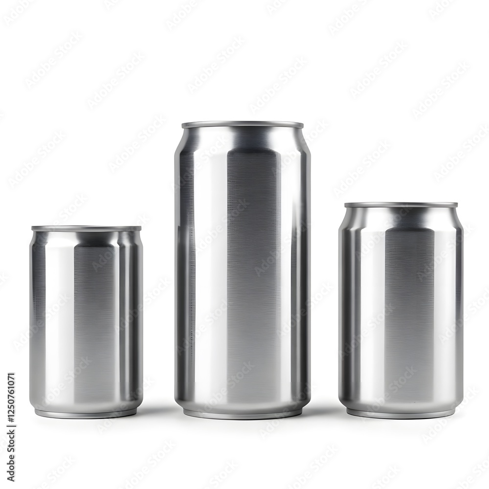 Assorted Empty Cans on White Background – Recycling Concept Assorted Empty Cans on White Background – Recycling Concept