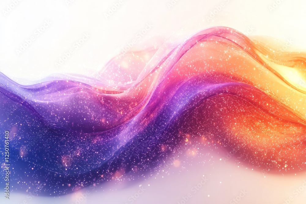 Fototapeta premium Vibrant wave with glowing gradients, against white background
