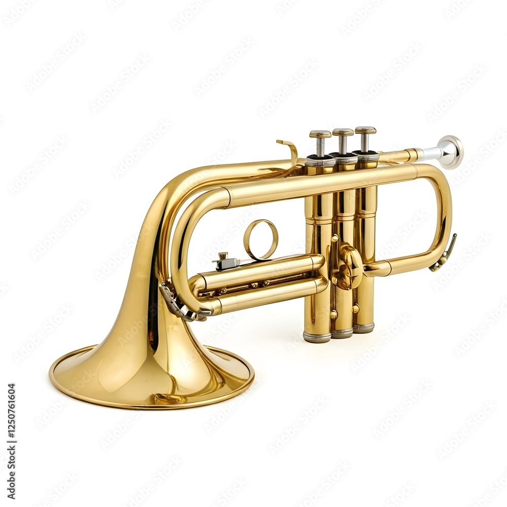 Obraz premium Shiny Brass Trumpet – Classical Musical Instrument