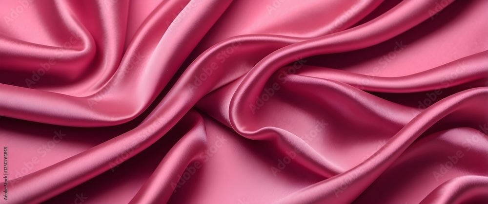 Obraz premium a smooth, matte pink silk texture background with swirl shapes. minimalist silk texture design, pink velvet background