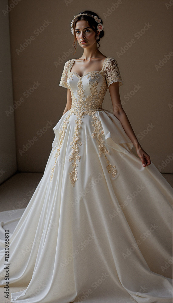 Graceful white queen gown for blogs, wedding inspiration, costume design, and historical storytelling Graceful white queen gown for blogs, wedding inspiration, costume design, and historical storytelling