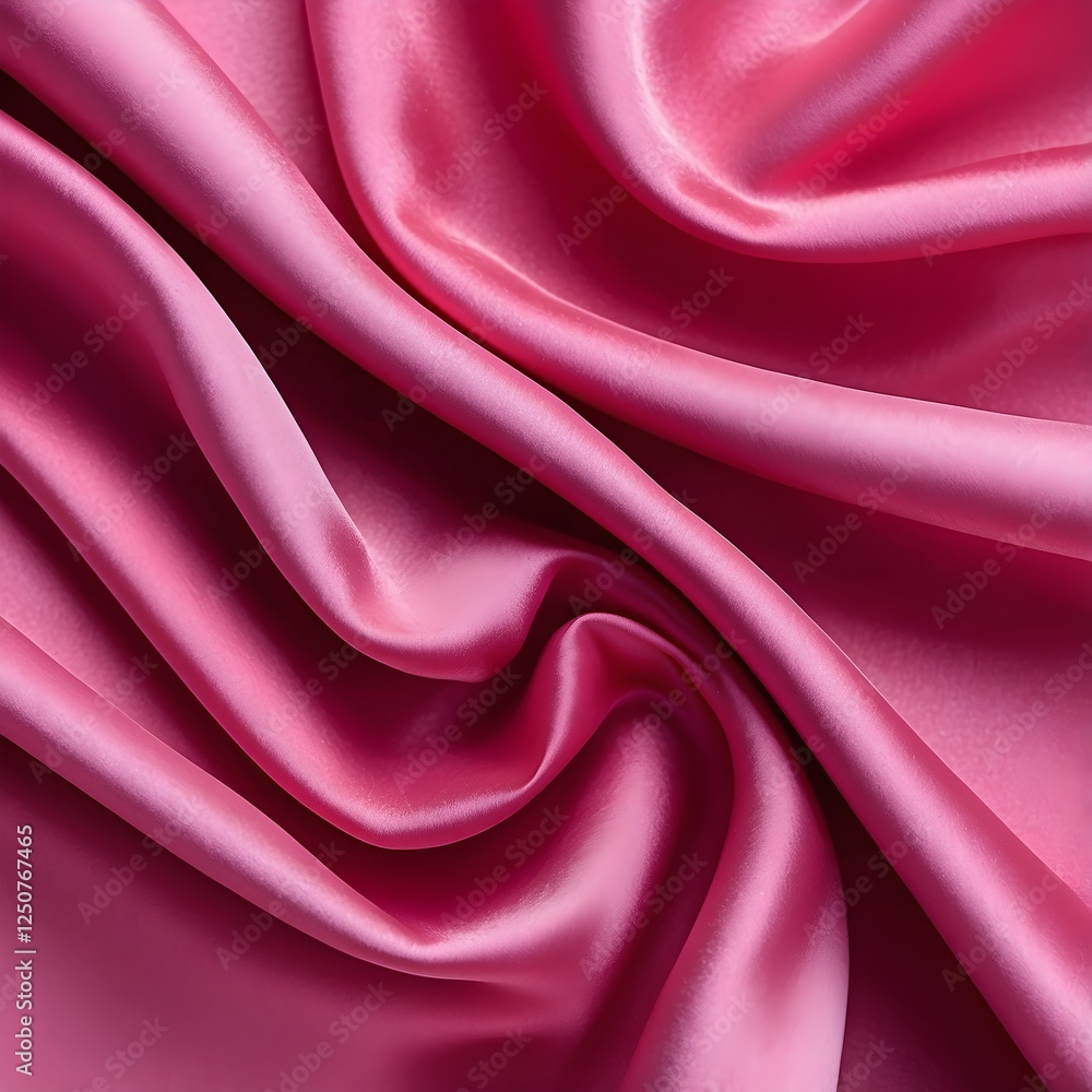 Obraz premium a smooth, matte pink silk texture background with swirl shapes. minimalist silk texture design, pink velvet background