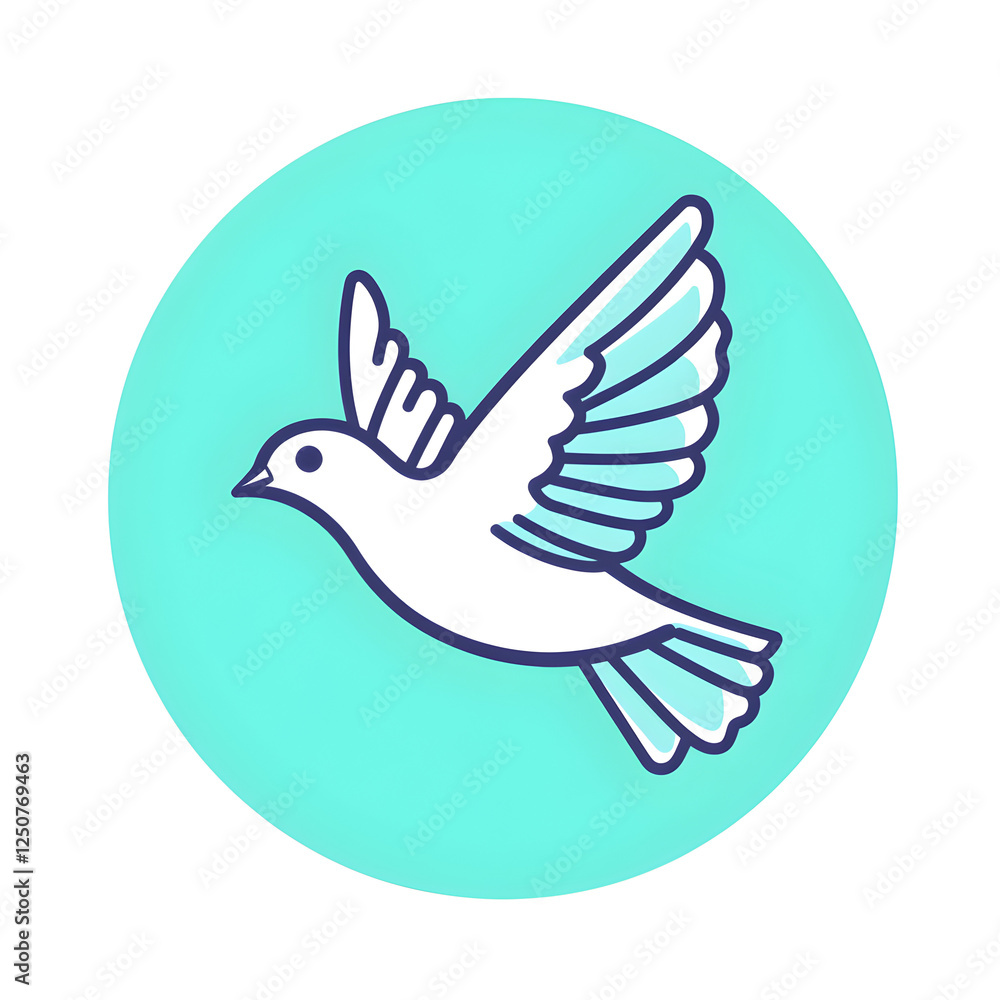 Linear icon with Bird flying with spread wings Linear icon with Bird flying with spread wings