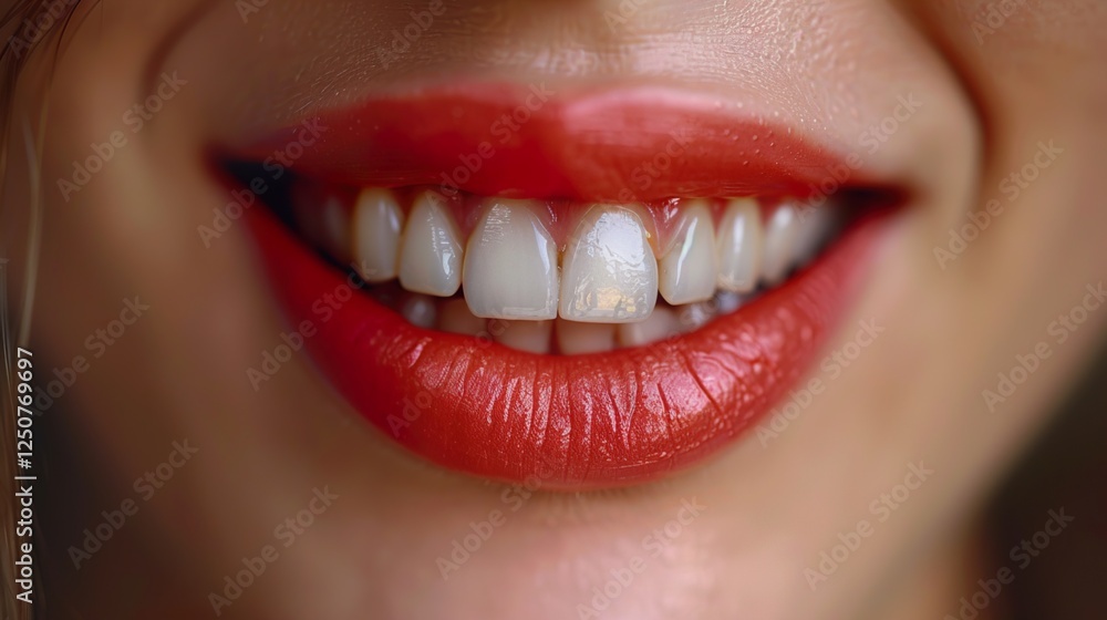 Fototapeta premium person's teeth with a slight smile 