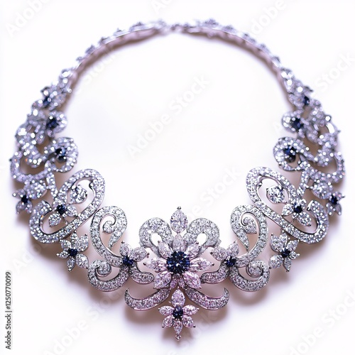 Wallpaper Mural Elegant Diamond and Sapphire Necklace Design Torontodigital.ca