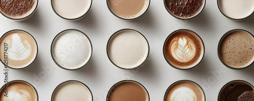 Coffee Drinks Variety Flatlay