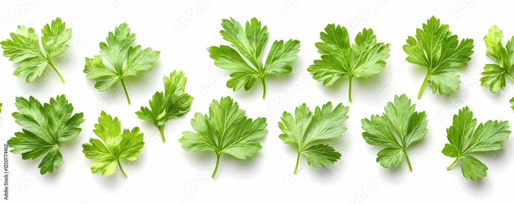 Fresh parsley leaves on white. Food design Fresh parsley leaves on white. Food design
