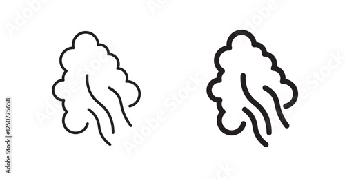 Smoke filled and outlined icons vectors on white background