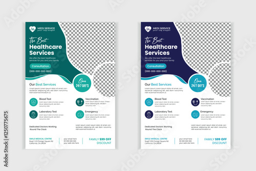Creative medical healthcare flyer poster template design	