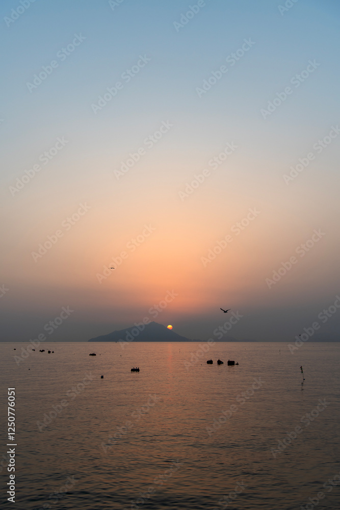 tranquil seascape during sunrise tranquil seascape during sunrise
