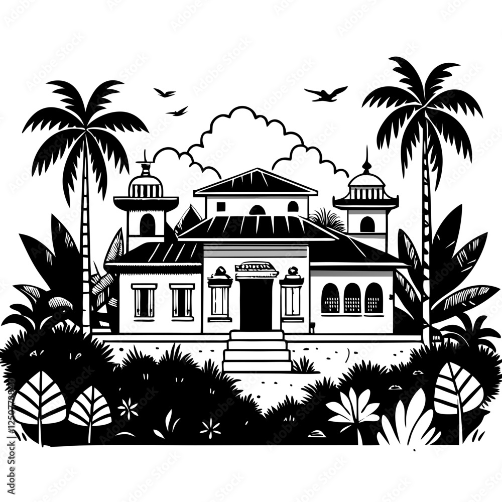 Obraz premium palm trees silhouette