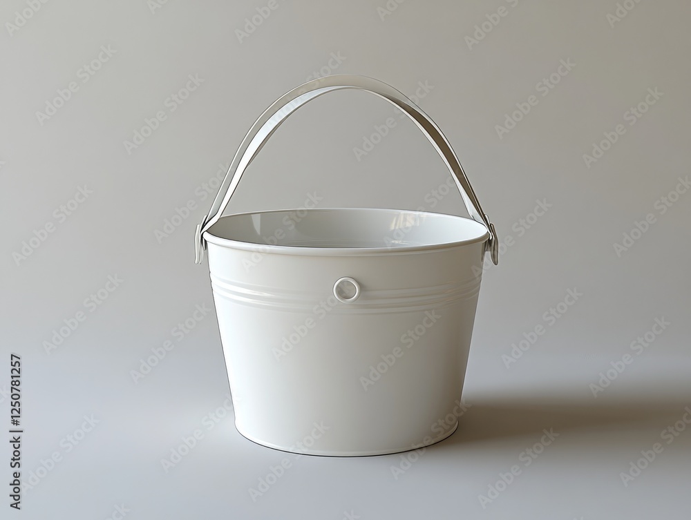White Metal Bucket with Handle White Metal Bucket with Handle