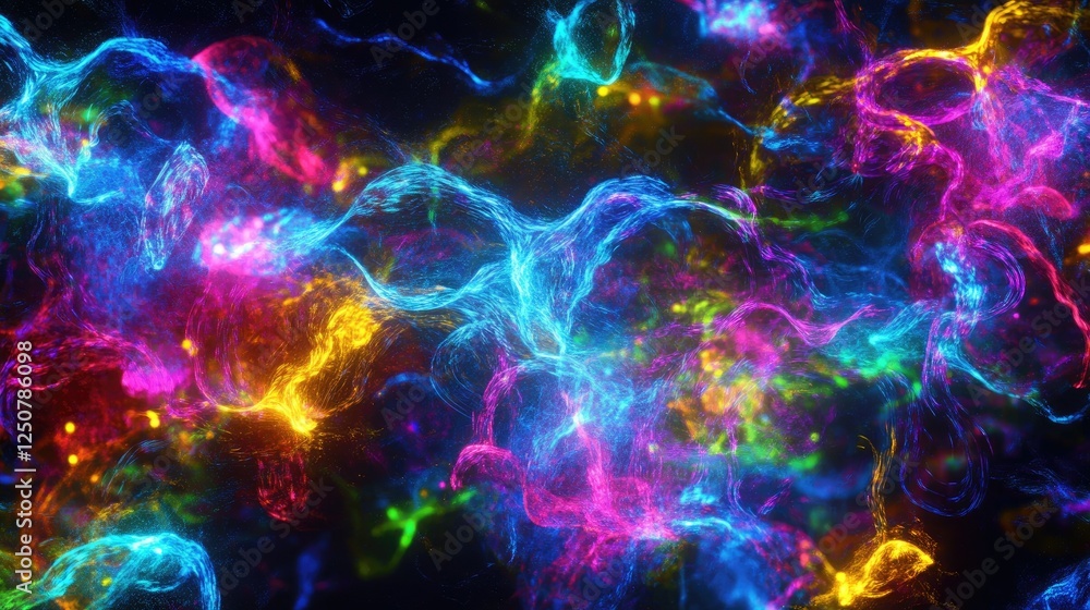 Fototapeta premium Vibrant Abstract Colorful Waves with Light and Energy Effects