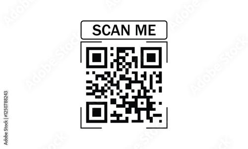 QR code vector icon. Scan me vector. Easily editable