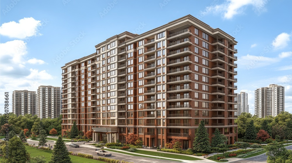 Fototapeta premium Luxury Apartment Building: Modern Design