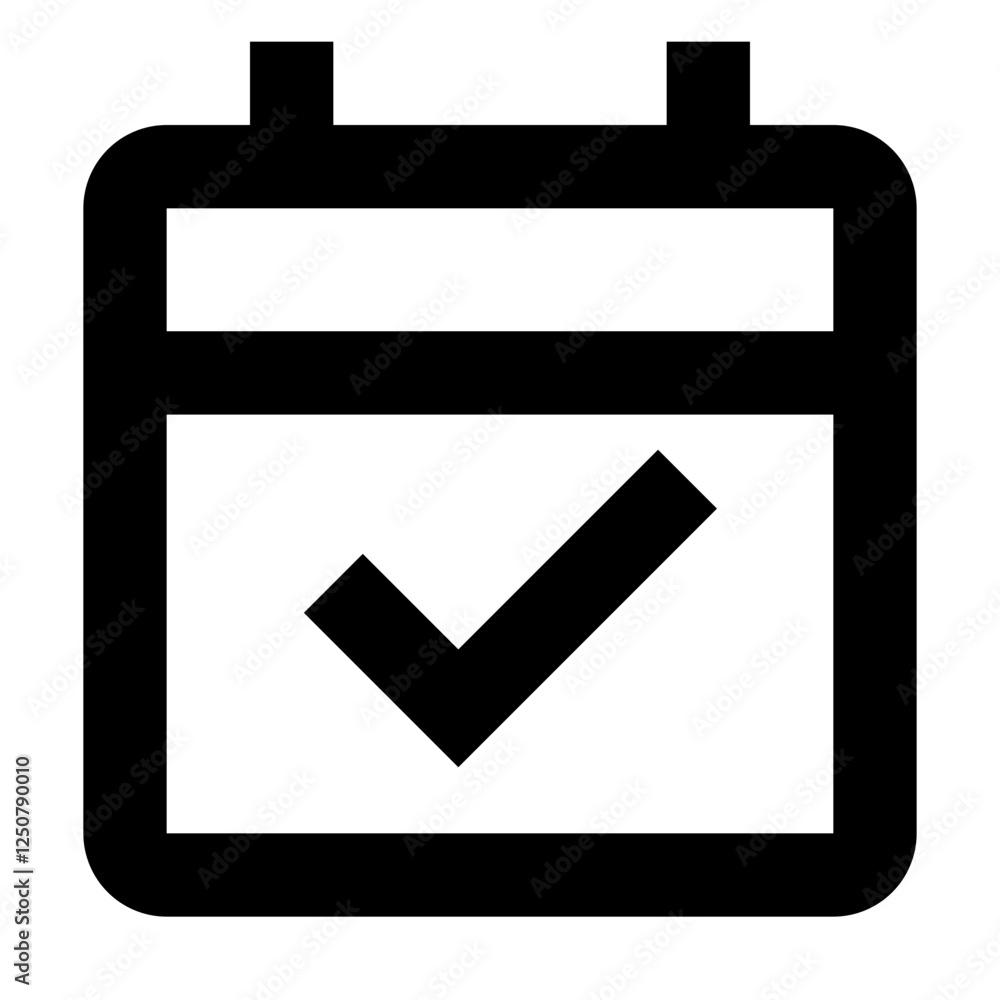 Calendar Check - Simple Minimalist Time and Date Icon Calendar Check - Simple Minimalist Time and Date Icon