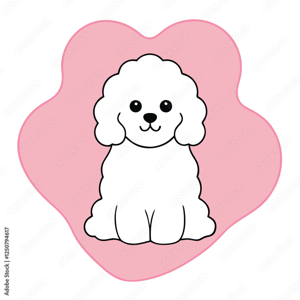 Fluffy heart fur dog vector art illustration Fluffy heart fur dog vector art illustration