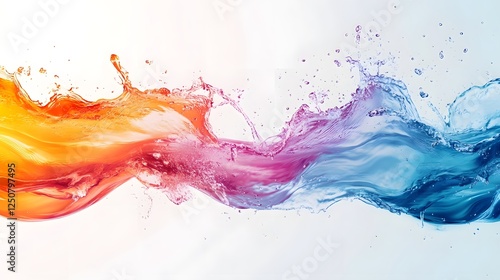 Wallpaper Mural Vibrant Fluid Motion Abstract with Splash of Colorful Paints   Dynamic and Captivating Digital Artwork Representing Energy Flow and Experimental Visuals Torontodigital.ca