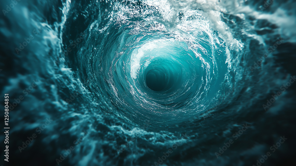 A mesmerizing view of aquatic whirlpool formations, showcasing the power and beauty of natural water dynamics. The rich turquoise hues create a captivating spiral effect. A mesmerizing view of aquatic whirlpool formations, showcasing the power and beauty of natural water dynamics. The rich turquoise hues create a captivating spiral effect.