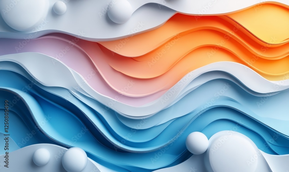 Obraz premium 3D Light White Digital Background, Generative AI