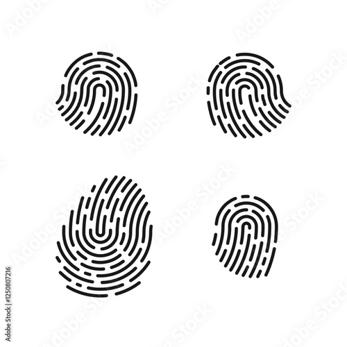 Finger print set vector illustration