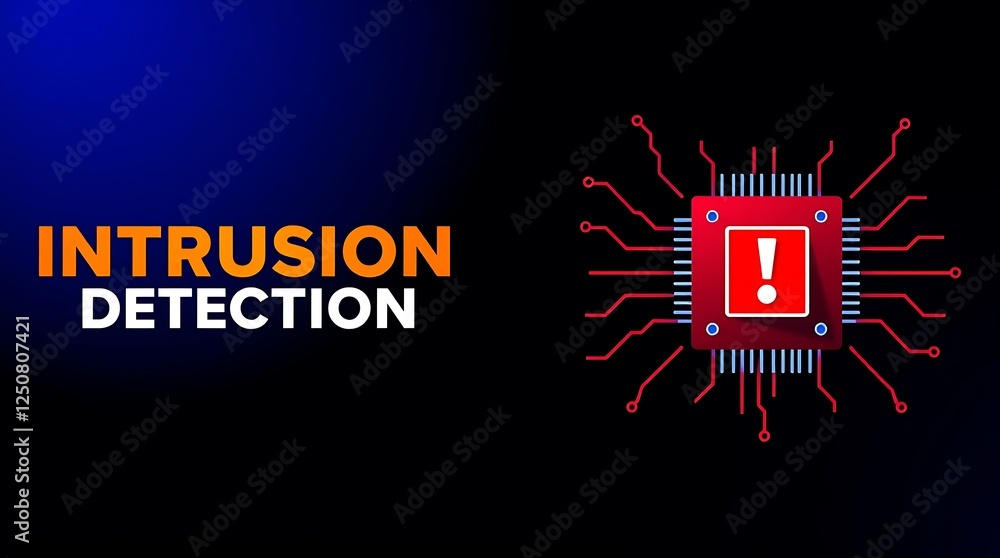 cybersecurity concept of INTRUSION DETECTION, Network security, Cyber threat, Digital protection, Cyber attack prevention, Security warning, IDS, ips, Tls