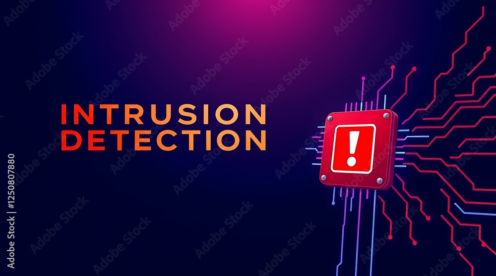 cybersecurity concept of INTRUSION DETECTION, Network security, Cyber threat, Digital protection, Cyber attack prevention, Security warning, ids, ips, tls