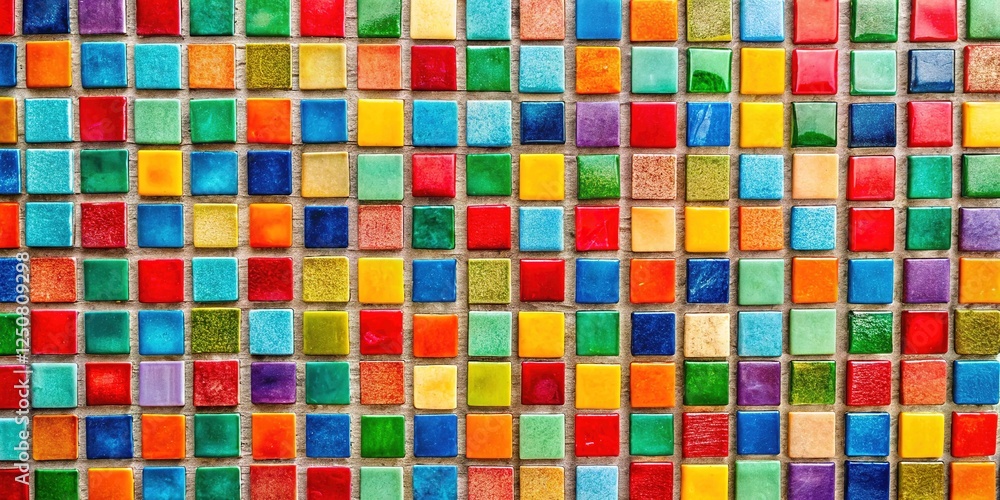 Fototapeta premium Bright Multi-Colored Tile Background for Text and Lettering