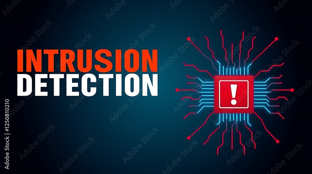 cybersecurity concept of INTRUSION DETECTION, Network security, Cyber threat, Digital protection, Cyber attack prevention, Security warning, ids, ips, tls