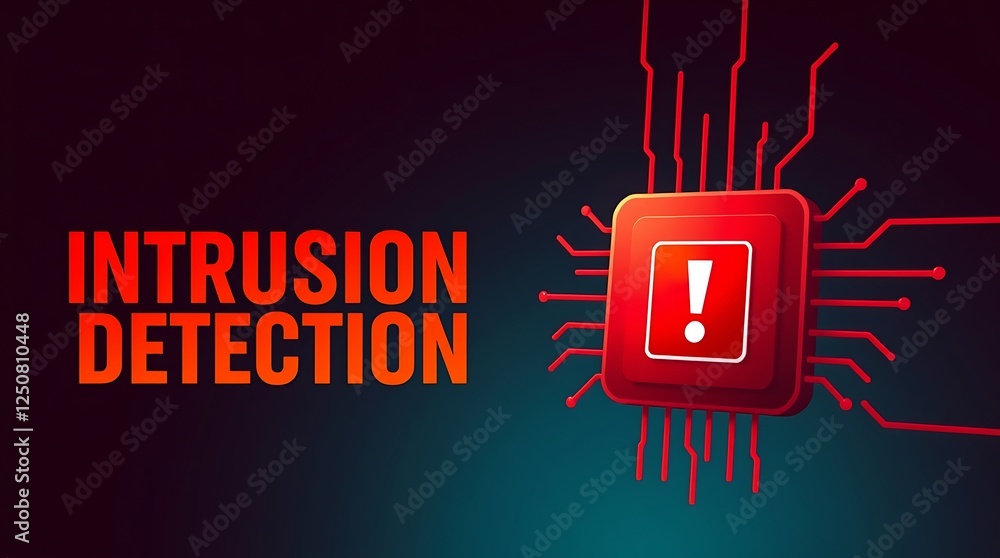 cybersecurity concept of INTRUSION DETECTION, Network security, Cyber threat, Digital protection, Cyber attack prevention, Security warning, ids, ips, tls