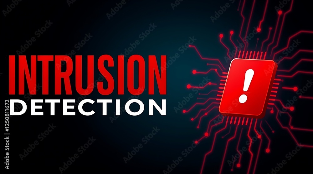cybersecurity concept of INTRUSION DETECTION, Network security, Cyber threat, Digital protection, Cyber attack prevention, Security warning, ids, ips, tls