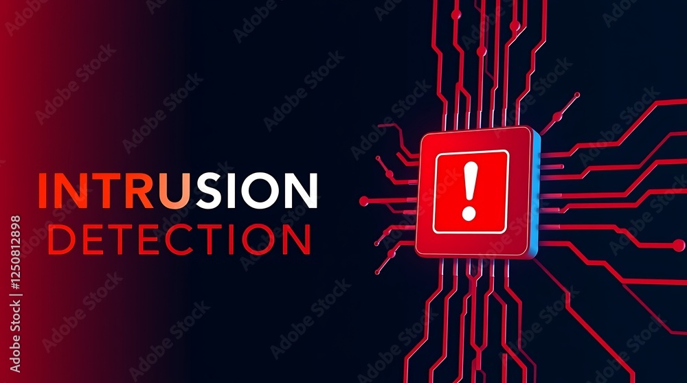 cybersecurity concept of INTRUSION DETECTION, Network security, Cyber threat, Digital protection, Cyber attack prevention, Security warning, ids, ips, tls