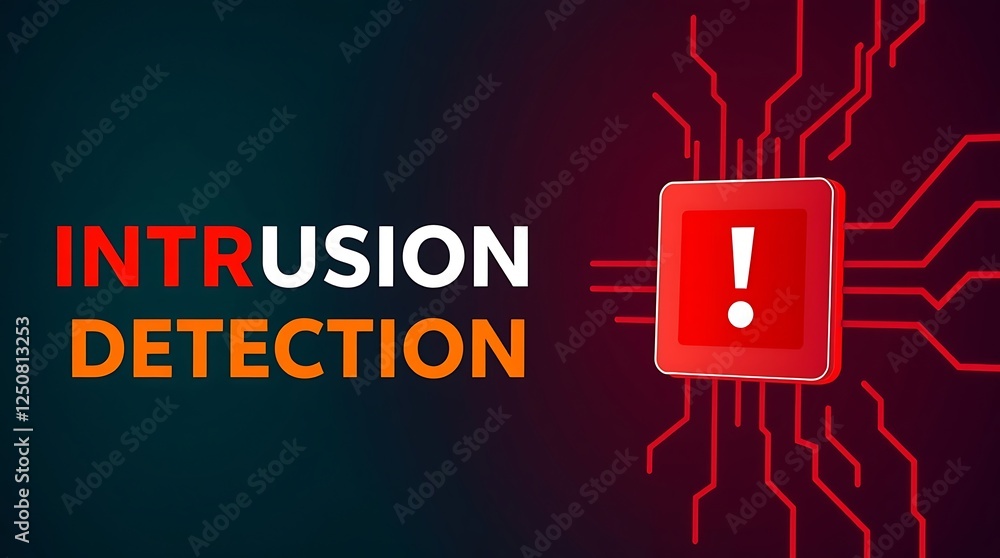 cybersecurity concept of INTRUSION DETECTION, Network security, Cyber threat, Digital protection, Cyber attack prevention, Security warning, ids, ips, tls