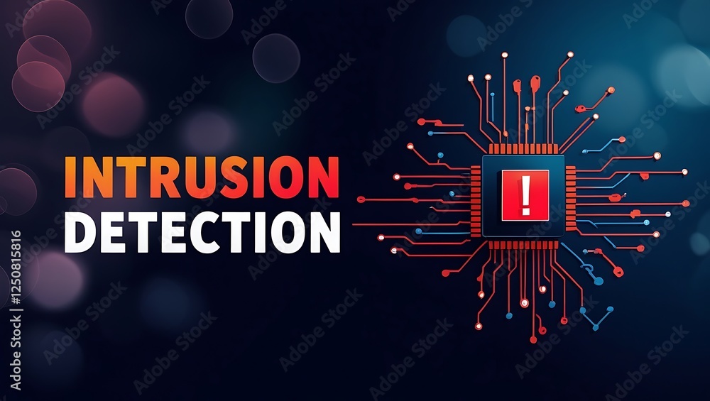 cybersecurity concept of INTRUSION DETECTION, Network security, Cyber threat, Digital protection, Cyber attack prevention, Security warning, ids, ips, tls