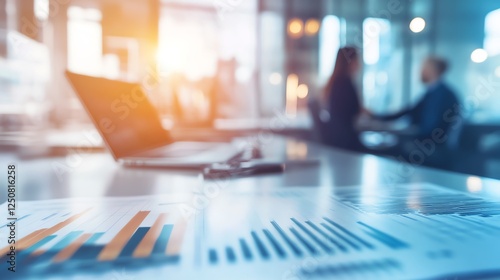 Wallpaper Mural Blurred Office Background Business Charts Torontodigital.ca