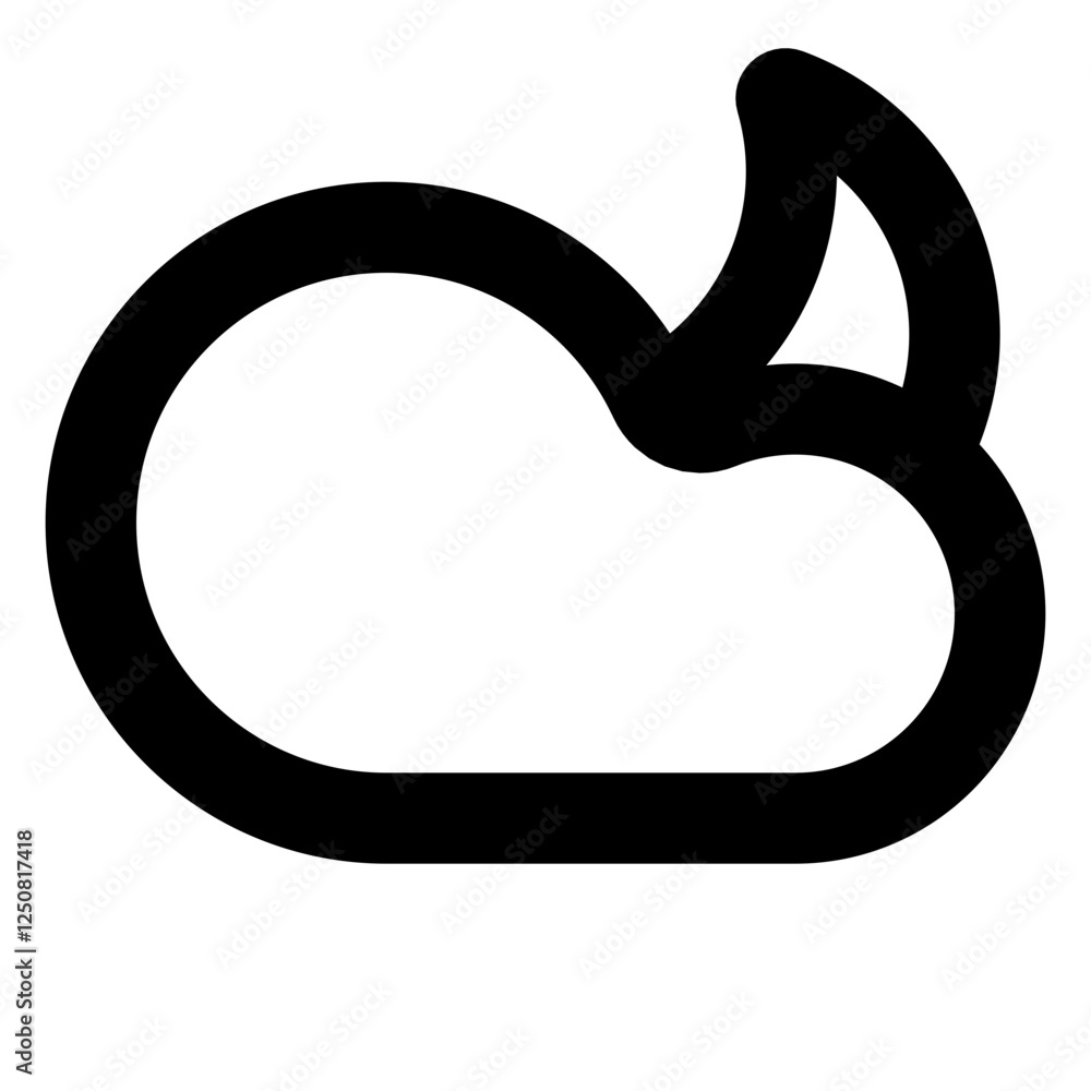 Night with Clouds - Simple Minimalist Weather and Forecasts Icon Night with Clouds - Simple Minimalist Weather and Forecasts Icon