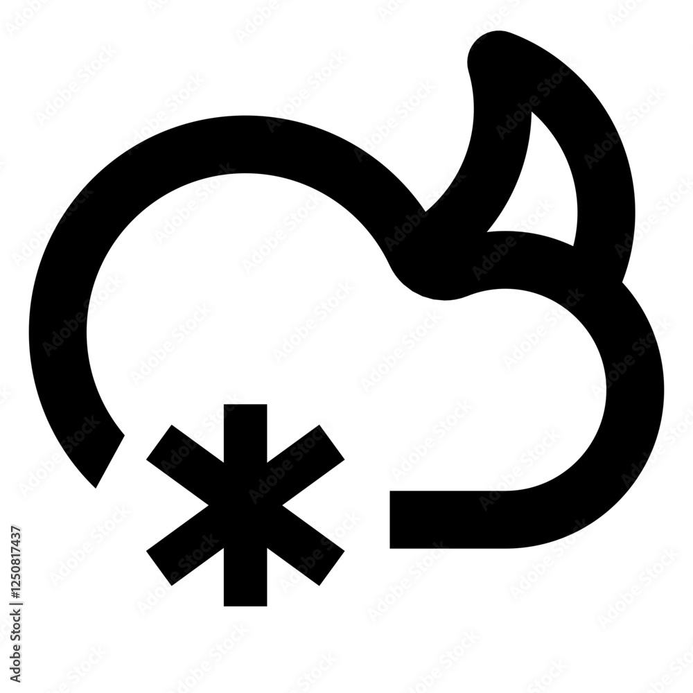 Night with Snow - Simple Minimalist Weather and Forecasts Icon Night with Snow - Simple Minimalist Weather and Forecasts Icon