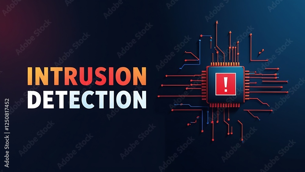 cybersecurity concept of INTRUSION DETECTION, Network security, Cyber threat, Digital protection, Cyber attack prevention, Security warning, ids, ips, tls