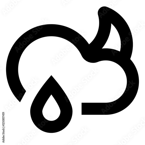 Night with Rain - Simple Minimalist Weather and Forecasts Icon