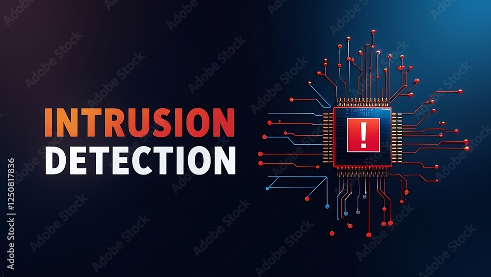 cybersecurity concept of INTRUSION DETECTION, Network security, Cyber threat, Digital protection, Cyber attack prevention, Security warning, ids, ips, tls