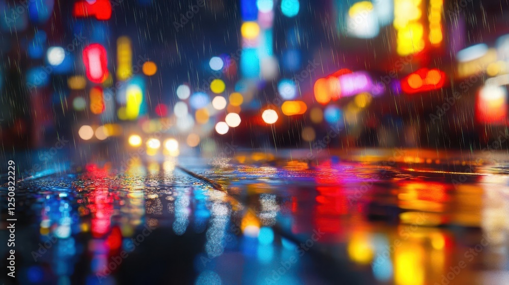 Futuristic Cityscape with Bokeh Neon Lights and Blurred Background for Modern Design Projects Futuristic Cityscape with Bokeh Neon Lights and Blurred Background for Modern Design Projects