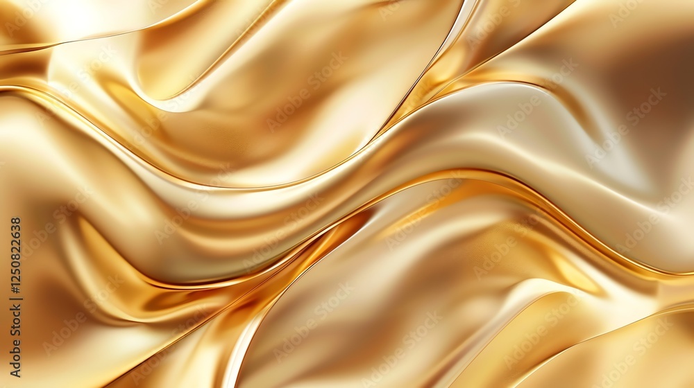 Fototapeta premium Abstract golden wavy background.